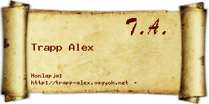 Trapp Alex névjegykártya